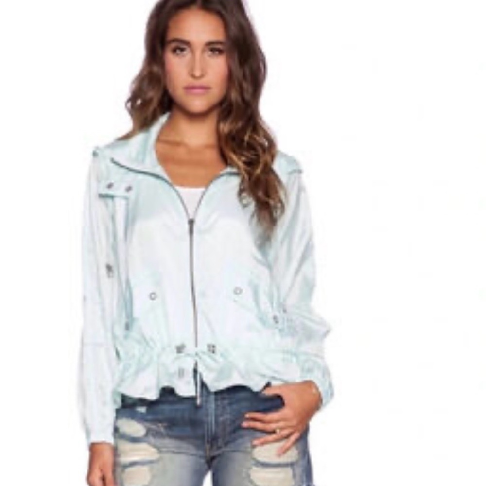 Free People Light Mint Green Utility Jacket